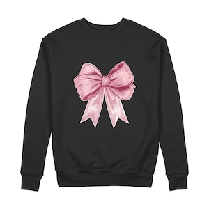 Messy Coquette Pink Bow Adult Sweatshirt Pink Coquette Bow - Cute fashion top for women - aesthetic apparel- Kawaii Style Trendy graphic top