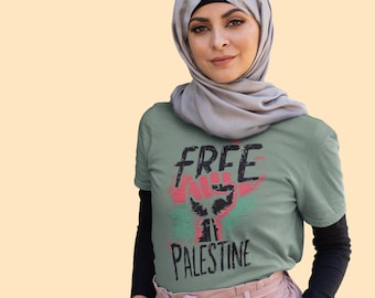Palestine Freedom T-Shirt - Ethical, Eco-Friendly, Super Soft Cotton, Unisex Fit Cool long sleeve T shirt Palestine Solidarity and support