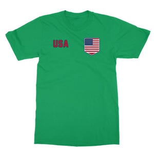 T-shirt classique américain pour adulte, produits dérivés de la Coupe du monde de football, kit de l'équipe de fans américains Kelly Green