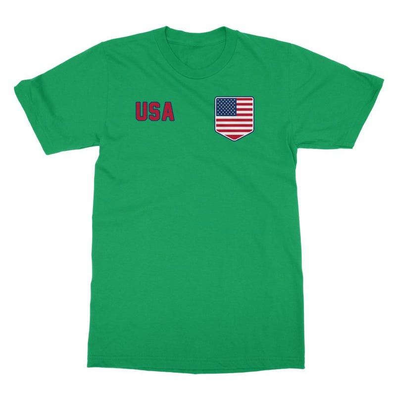 T-shirt classique américain pour adulte, produits dérivés de la Coupe du monde de football, kit de l'équipe de fans américains Kelly Green