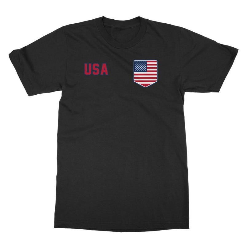 T-shirt classique américain pour adulte, produits dérivés de la Coupe du monde de football, kit de l'équipe de fans américains Black