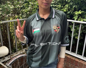 FC Palestine football shirt Collared Striped Retro Football Club Jersey Soccer shirt Palestine Jersey Support Palestine Football shirt
