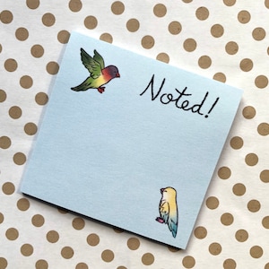 SET di 2 - Post-it con uccellini innamorati - Post-it - Cancelleria - Materiale scolastico - Grazioso - Arte con uccelli - Regalo di Natale/Calza della Befana