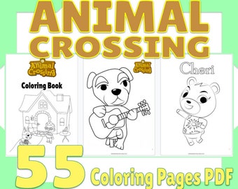 Animal Crossing Coloring Pages Etsy