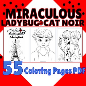 Download Miraculous Ladybug And Cat Noir Coloring Pages Pdf 25 Etsy