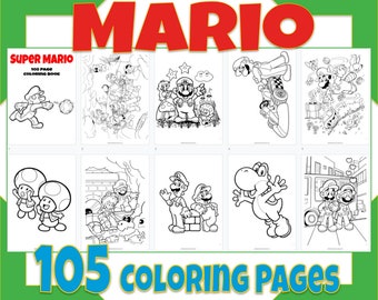 Download Mario Coloring Book Etsy