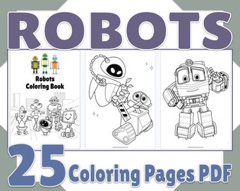 Download Robot Coloring Book Etsy