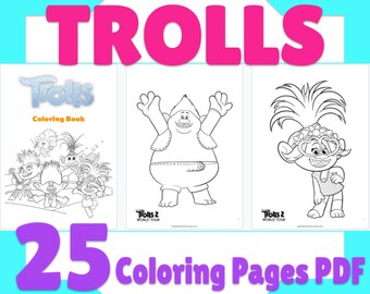 Download Trolls Coloring Etsy