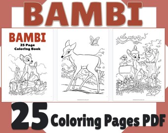 Download Bambi Coloring Book Etsy