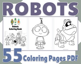 Download Robot Coloring Pages Etsy