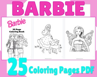 Download Barbie Coloring Book Etsy