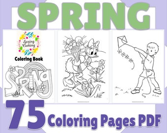 Spring Coloring Etsy