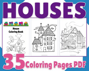 House Coloring Book Etsy