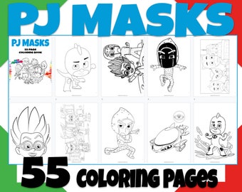 Pj Mask Coloring Book Pdf Etsy