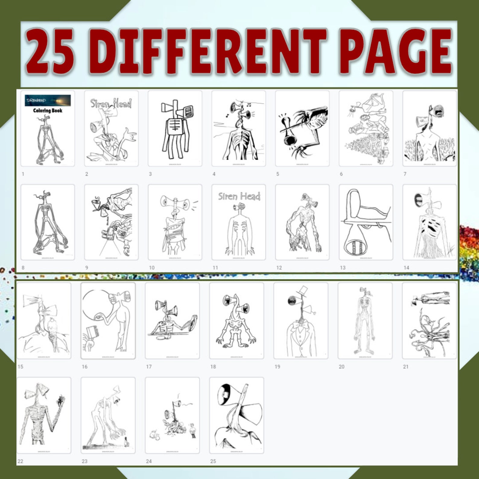 Siren Head Coloring Pages Printable Siren Head Coloring ...