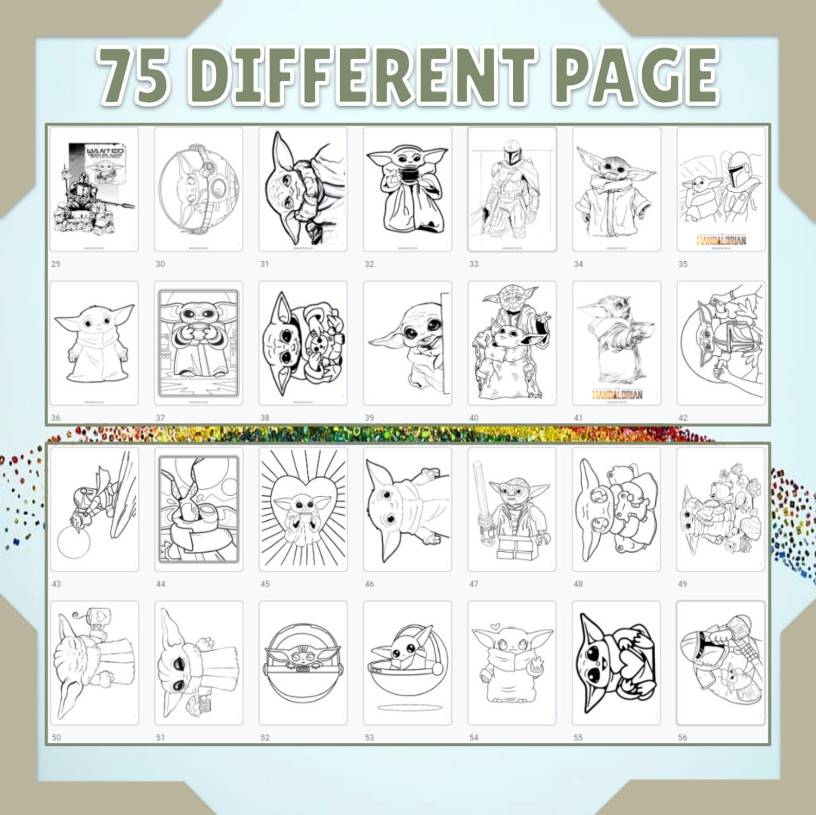 Download Printable Baby Yoda Coloring Book 75 Page PDF Yoda ...