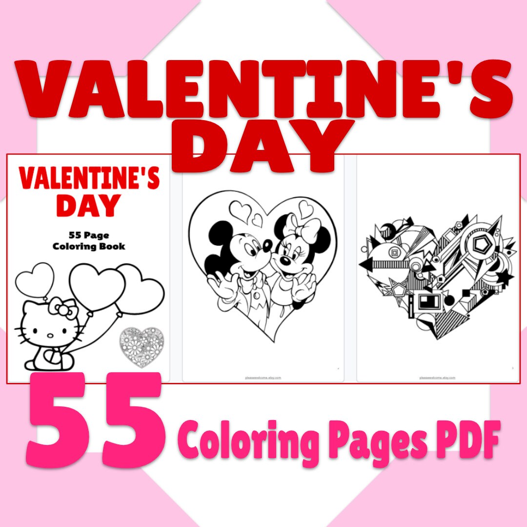 55 Valentines Day Coloring Pages, Printable Valentines Day Coloring