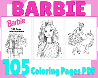 Barbie Coloring Page Etsy