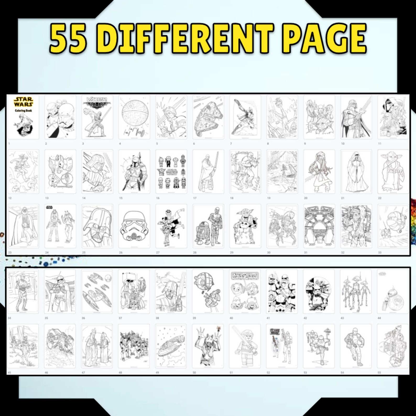 Star Wars Coloring Pages PDF Printable Star Wars Coloring | Etsy