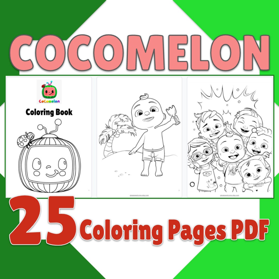 Cocomelon Coloring Pages Pdf 25 Printable Cocomelon Coloring Etsy