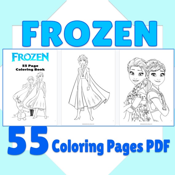 Download 55 Frozen Coloring Pages Printable Kdp Frozen Coloring Book Etsy