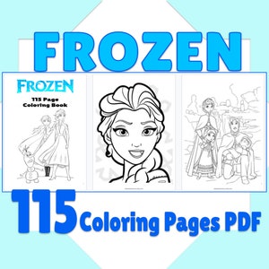 Download 55 Frozen Coloring Pages Printable Kdp Frozen Coloring Book Etsy