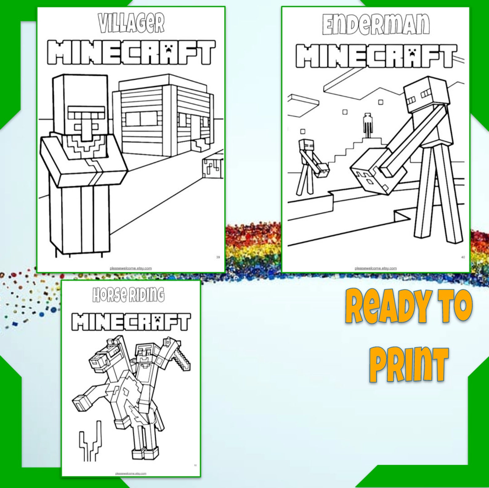 52 Minecraft Coloring Pages Printable Birthday Coloring | Etsy