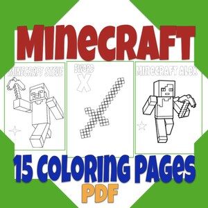 Download Minecraft Coloring Pages Minecraft World Coloring Sheets For Etsy