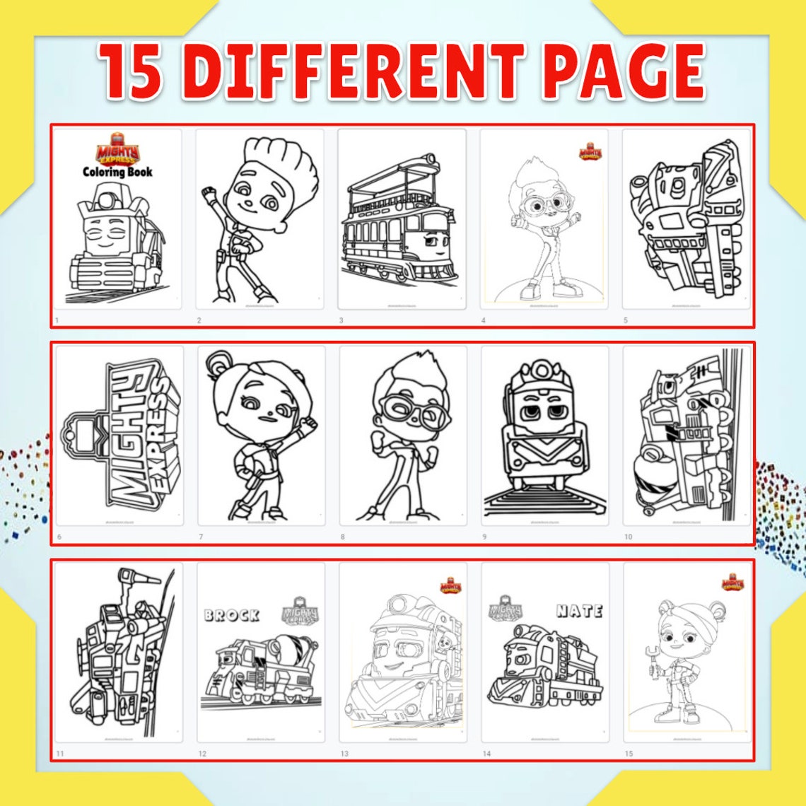 Mighty Express Coloring Pages Printable Mighty Express | Etsy