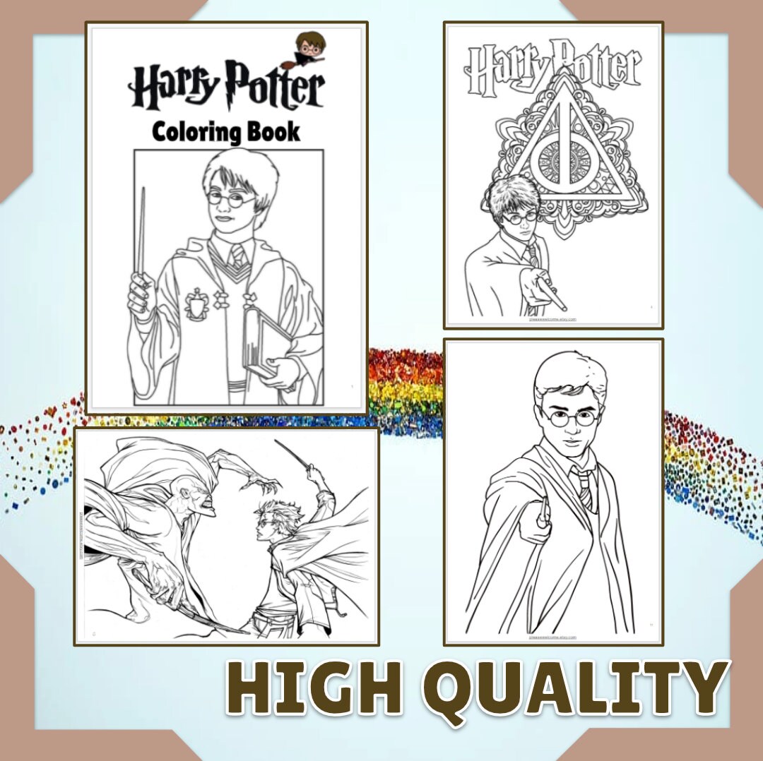 harry potter coloring book pdf printable coloring 125 pages etsy