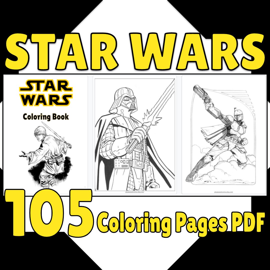 printable star wars coloring book star wars coloring pages etsy