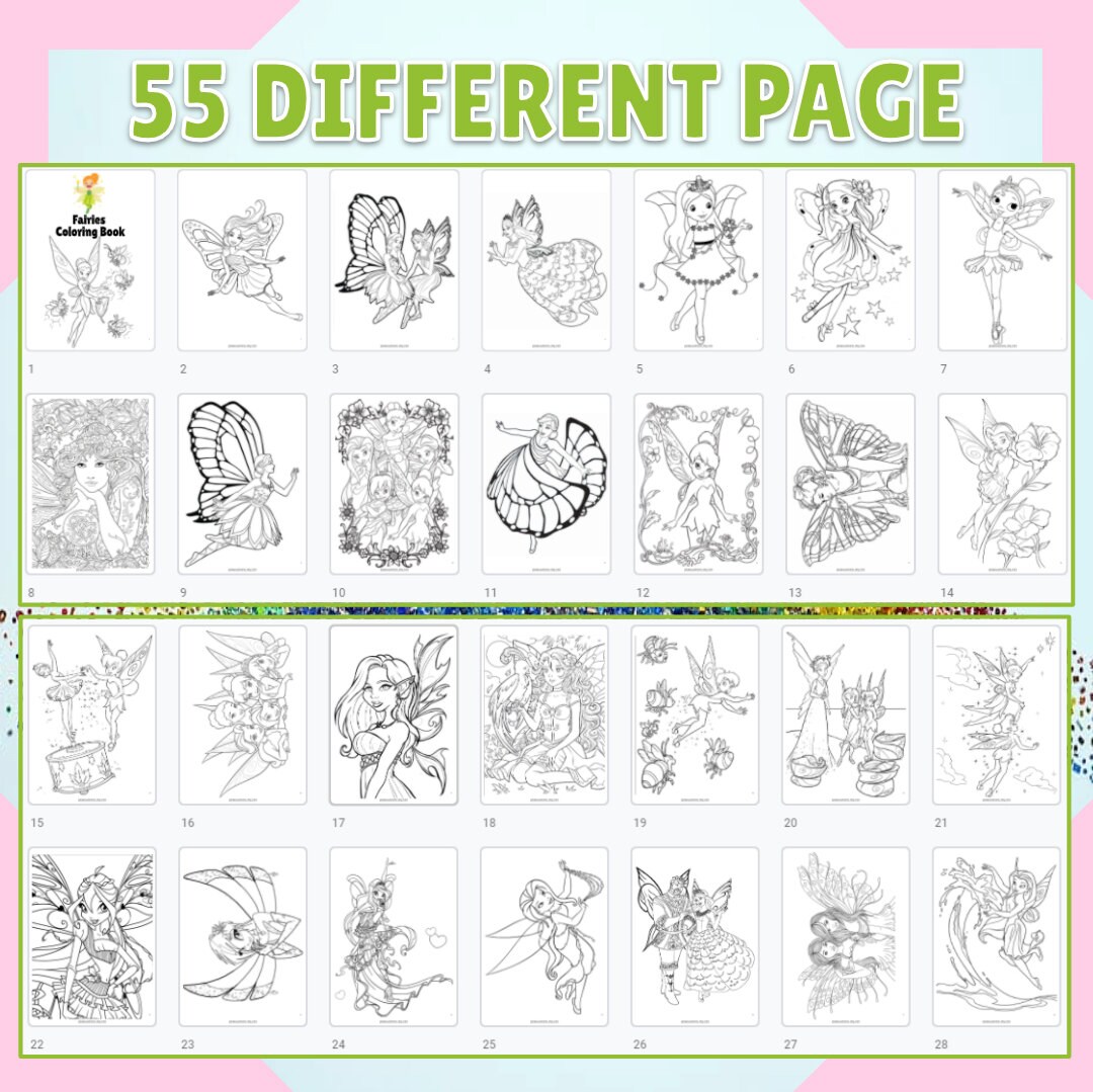 Fairy Coloring Pages Printable Fairy Coloring Book PDF - Etsy 日本