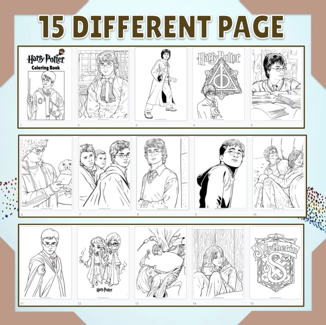 Printable Harry Potter Coloring 15 Pages Coloring Book PDF | Etsy