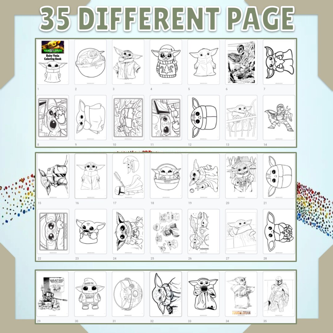 Download Baby Yoda Coloring Pages Printable Yoda Coloring Book 35 ...