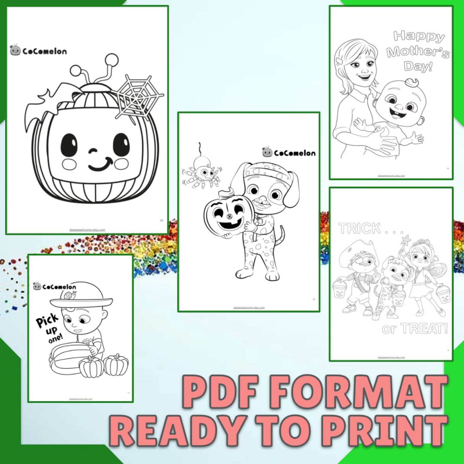 Printable Cocomelon Coloring Book 45 Cocomelon Coloring Pages Etsy