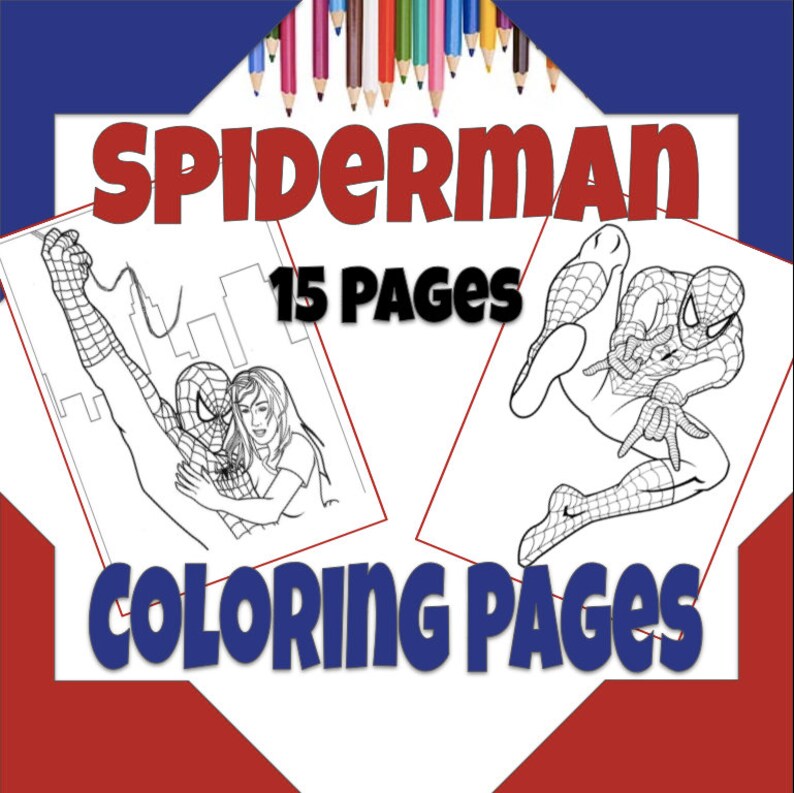 Download Spiderman Coloring Pages KDP Coloring Pages for Toddlers | Etsy
