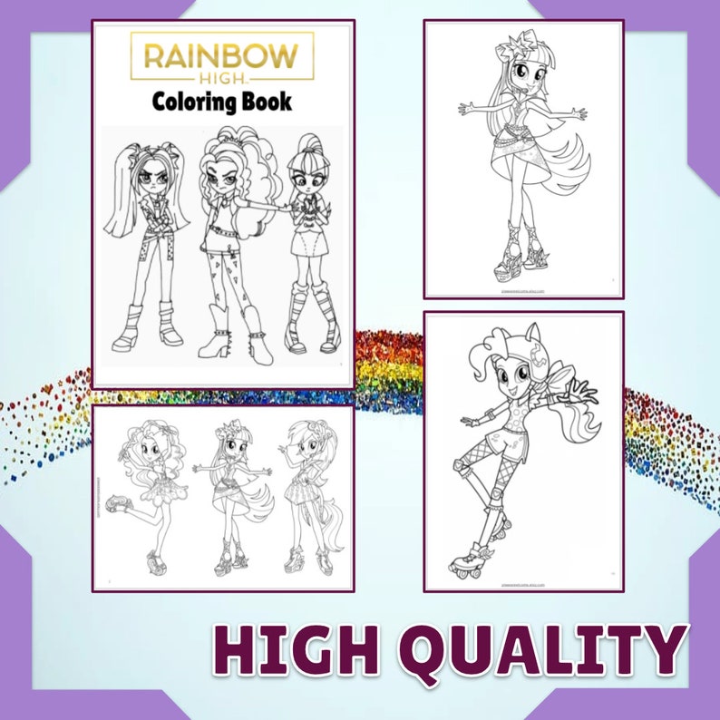 Rainbow High Coloring Pages Printable Rainbow High Coloring | Etsy