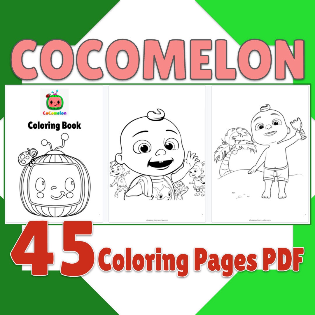 Printable Cocomelon Coloring Book 45 Cocomelon Coloring Pages Etsy