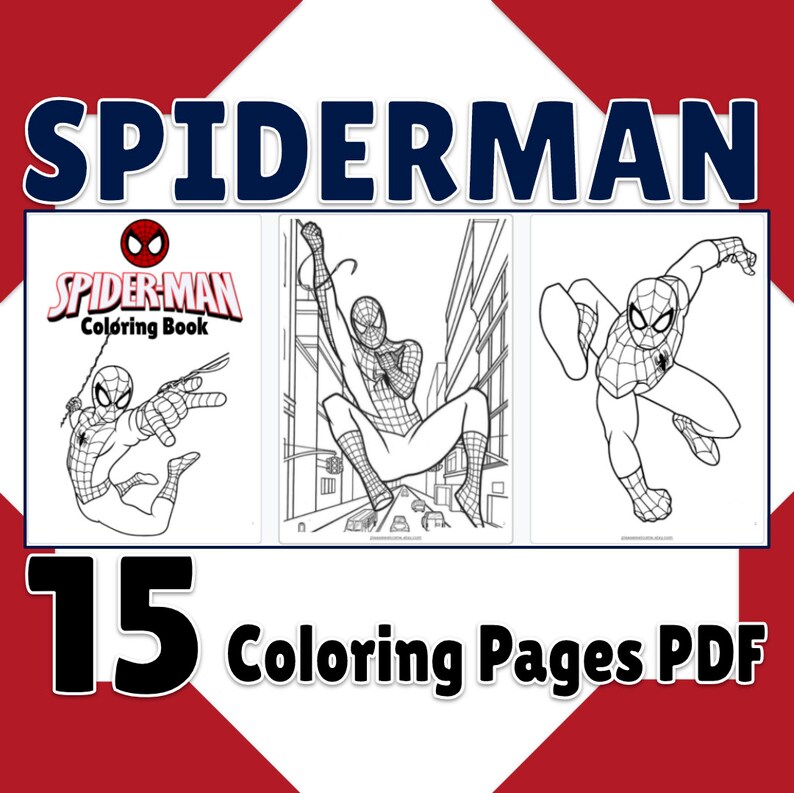 Spider man coloring pages printable spider man coloring book etsy