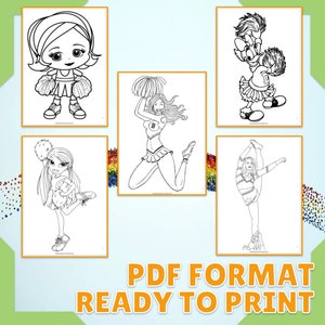 cheerleader coloring 15 pages printable cheerleader