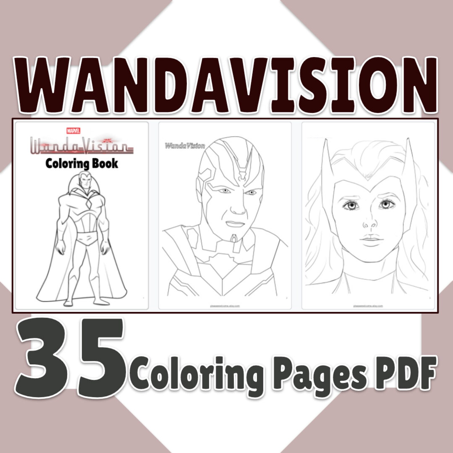 WandaVision Coloring Pages Printable WandaVision Coloring | Etsy