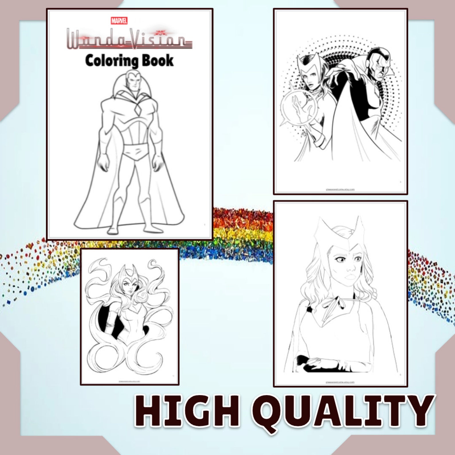 WandaVision Coloring Pages Printable WandaVision Coloring | Etsy