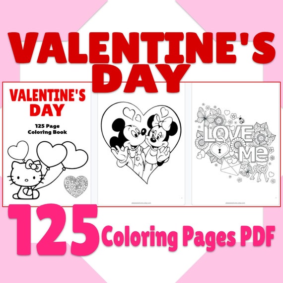 125 Valentines Day Coloring Pages Valentine's Day Gift