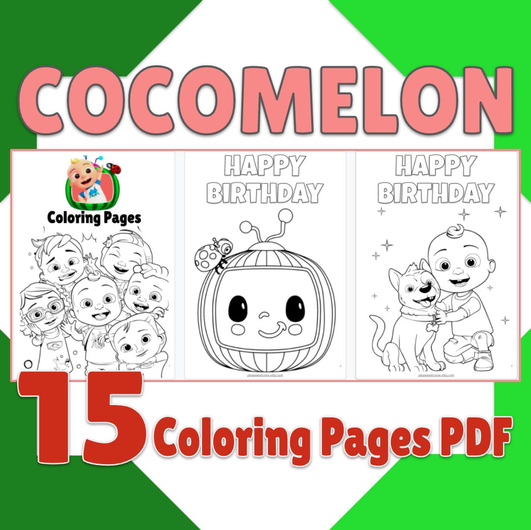 Cocomelon Birthday Coloring Pages Printable Coloring Book 20 ...
