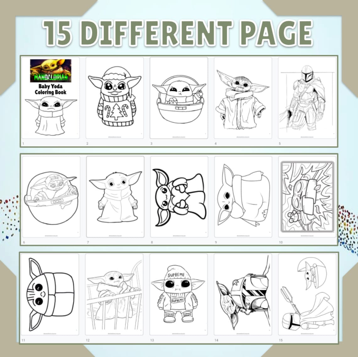 Download Baby Yoda Coloring Pages Printable Yoda Coloring Book 15 ...