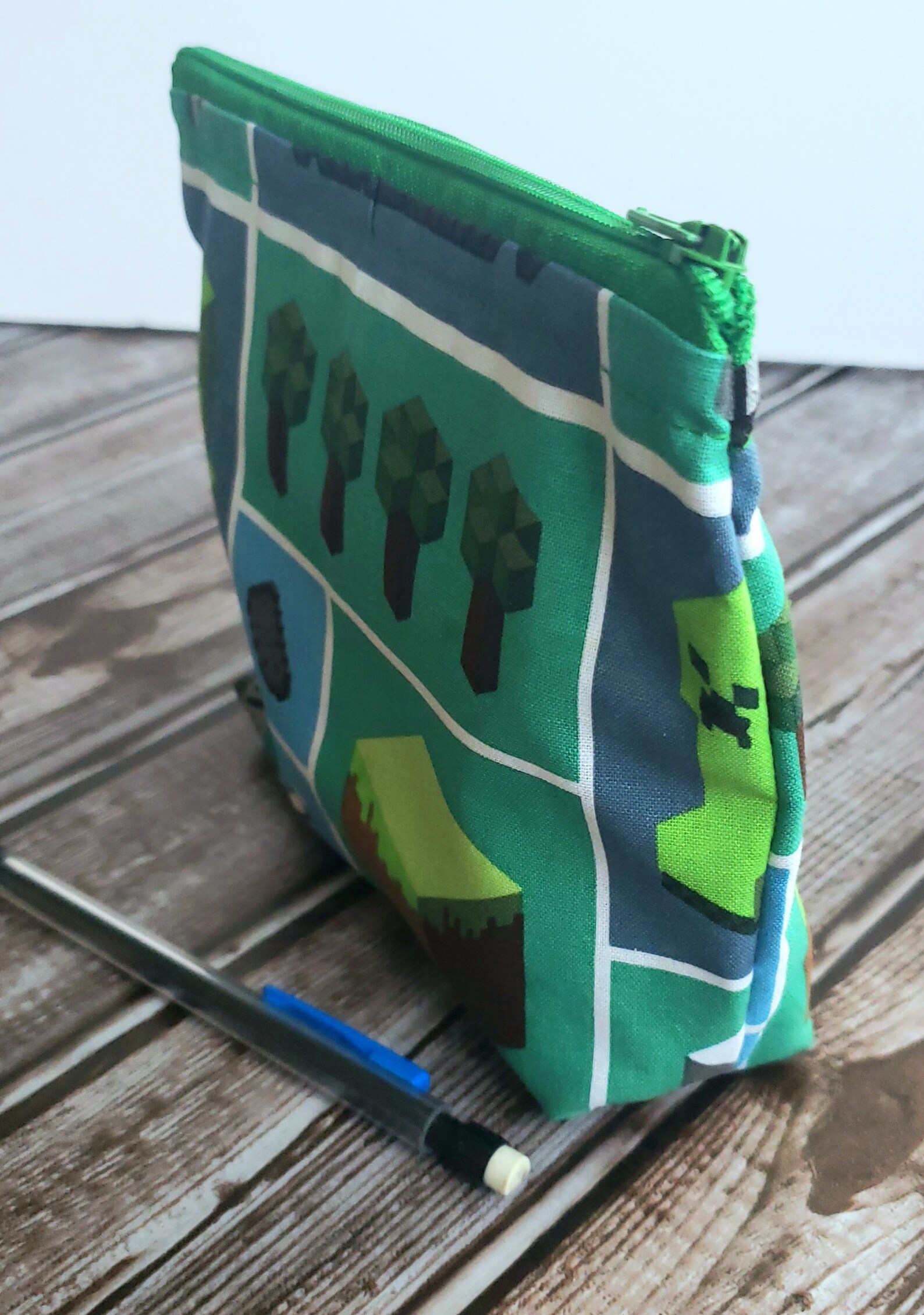 Zipper Pouch Minecraft Zipper Pouch Makeup bag Pencil Etsy