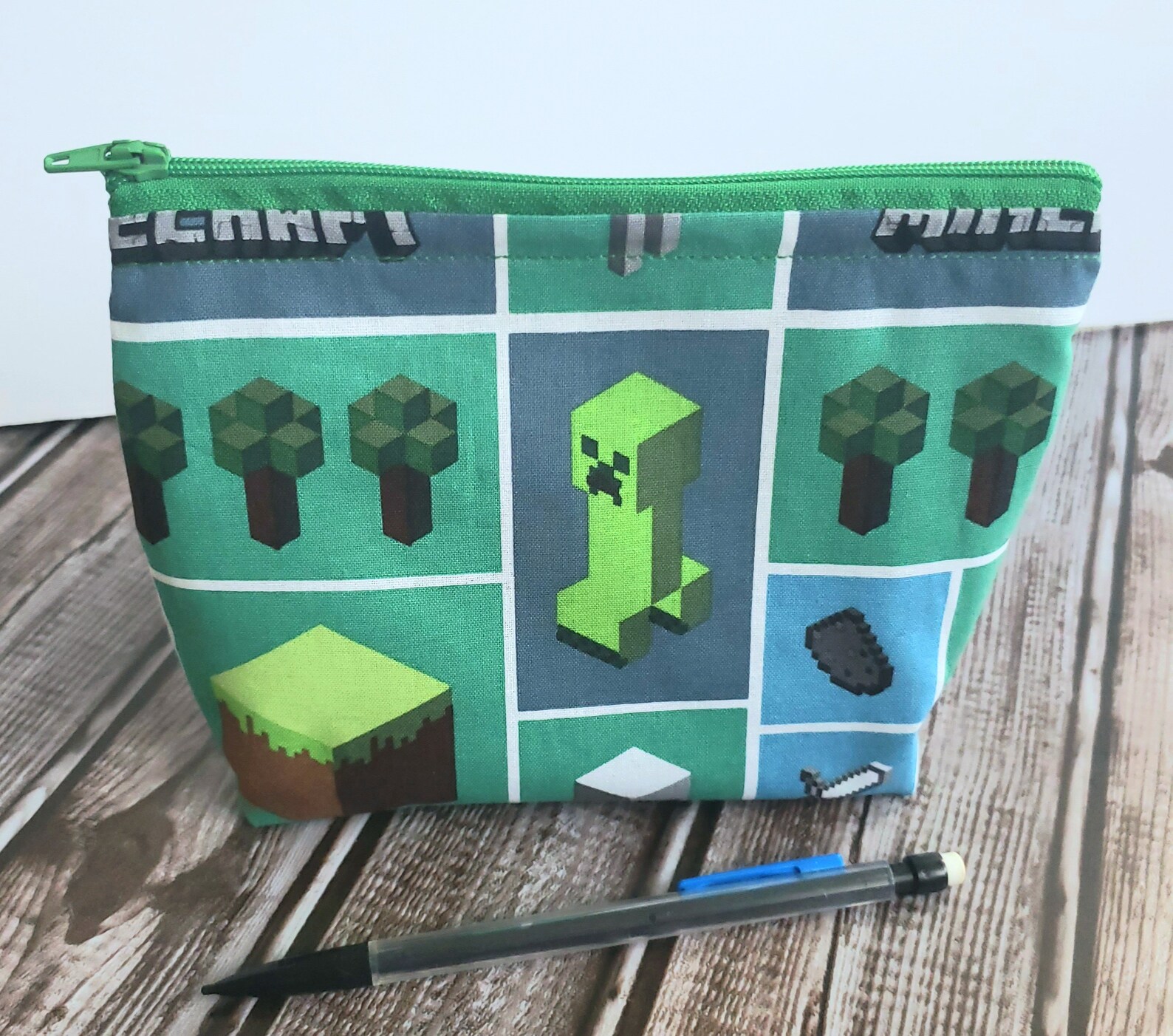 Zipper Pouch Minecraft Zipper Pouch Makeup bag Pencil Etsy