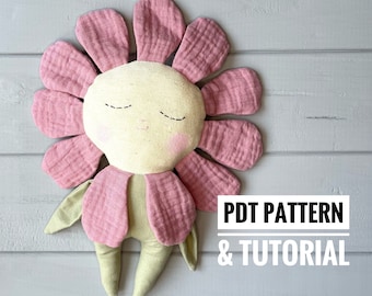 Stuffed flower doll, sewing pattern soft toy, instant download, pdf cuddly rag doll, pdf pattern and tutorial,eco toy,doll pdf, easy pattern