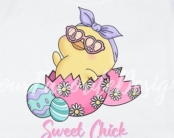 Sweet  Chick Easter Sublimation PNG Design, Easter svg, Easter Chick png, Easter Girl png, Kids Easter png, Girl Sublimation, png designs