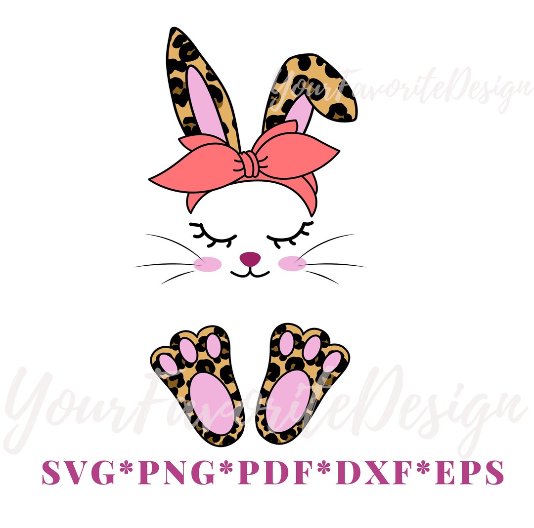Leopard Print Bunny Svg, Png, Bunny Svg, Bunny Png, Easter Svg, Easter ...
